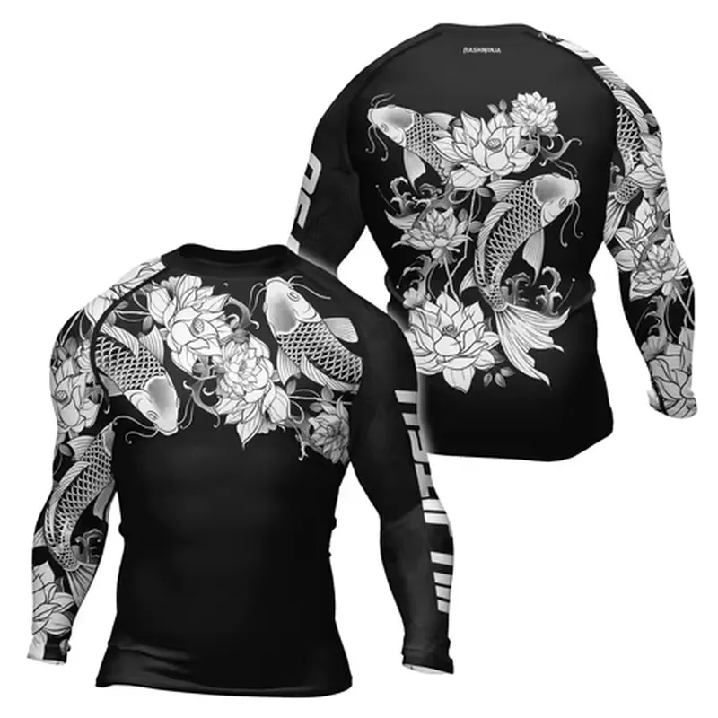 3D Long Sleeve Men's Retro Qui - Rash Guard ulasan dan harga